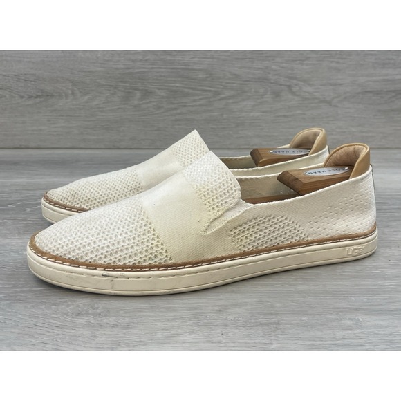 Ugg Women's Sneaker White Woven Mesh 11 Slip On Work Comfort Lightweight Shoes - Picture 3 of 11